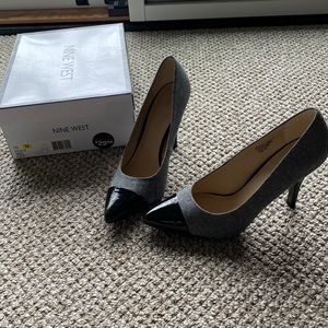 New With Tags Nine West Grey/Black High Heels Sz 10